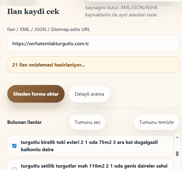 XML veri cekme